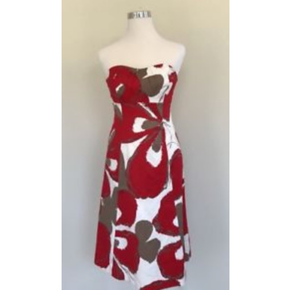 Coast Strapless Floral Print Dress